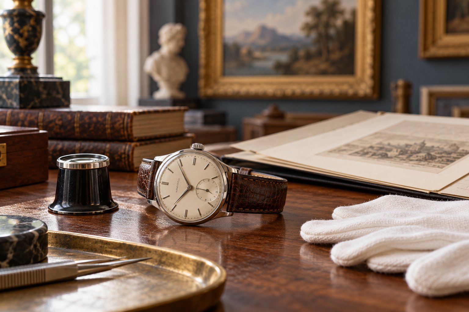 Illustration: a watch prepared for examination