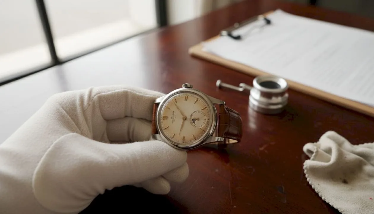 Montre ancienne en cours d’examen